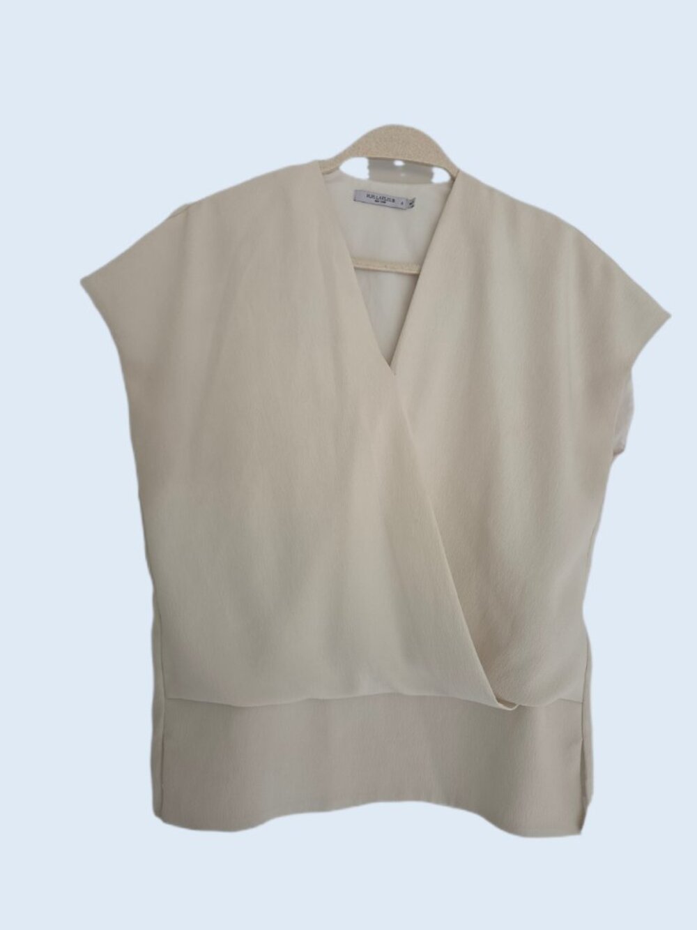 M.M.LaFleur Antonia Eco Soft Wave Faux Wrap Top Alabaster Size S